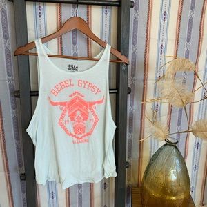 Billabong “Rebel Gypsy” mint green tank Sz L
